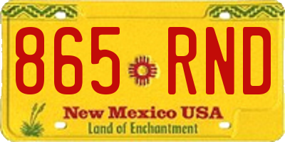 NM license plate 865RND