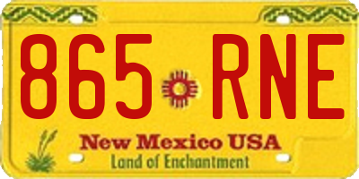 NM license plate 865RNE