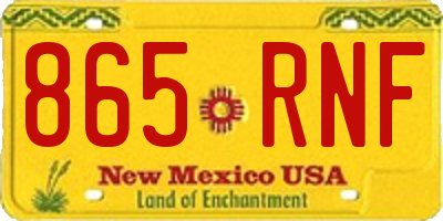 NM license plate 865RNF