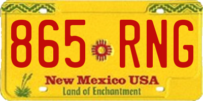 NM license plate 865RNG