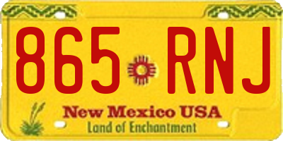 NM license plate 865RNJ
