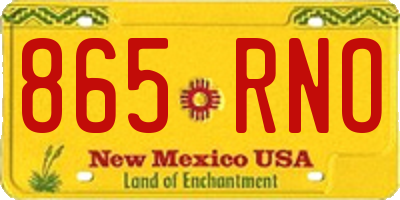 NM license plate 865RNO