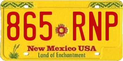 NM license plate 865RNP
