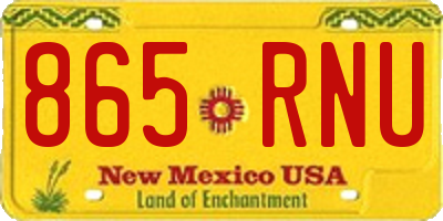 NM license plate 865RNU
