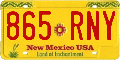 NM license plate 865RNY