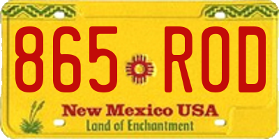NM license plate 865ROD