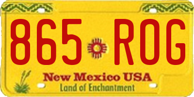 NM license plate 865ROG