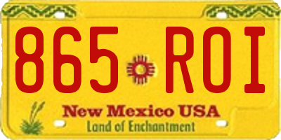 NM license plate 865ROI