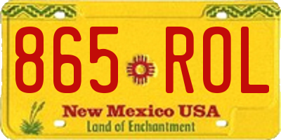 NM license plate 865ROL