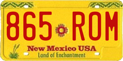 NM license plate 865ROM