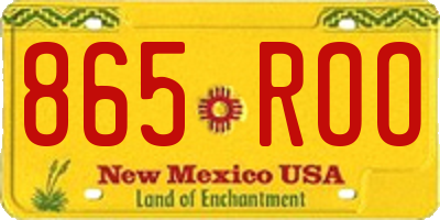 NM license plate 865ROO
