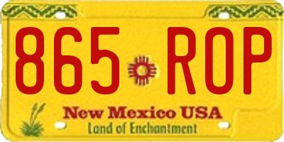 NM license plate 865ROP
