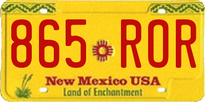 NM license plate 865ROR