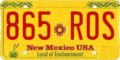 NM license plate 865ROS