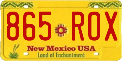 NM license plate 865ROX