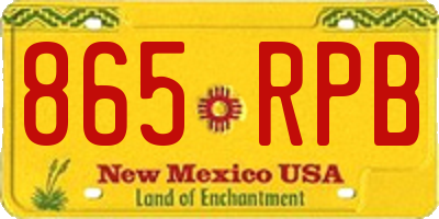 NM license plate 865RPB