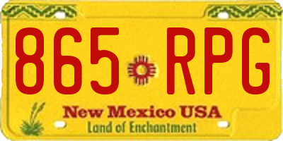 NM license plate 865RPG