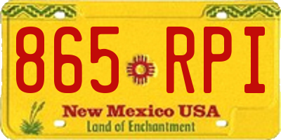 NM license plate 865RPI