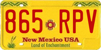 NM license plate 865RPV