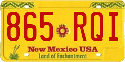 NM license plate 865RQI