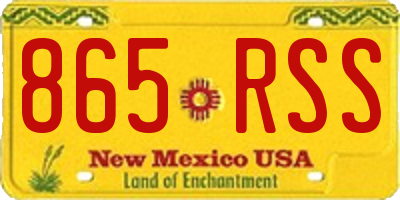 NM license plate 865RSS