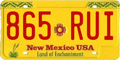 NM license plate 865RUI