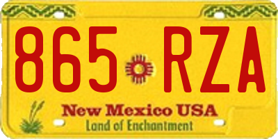 NM license plate 865RZA