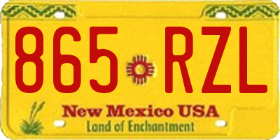 NM license plate 865RZL
