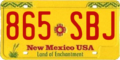 NM license plate 865SBJ