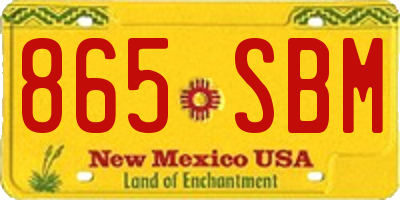 NM license plate 865SBM
