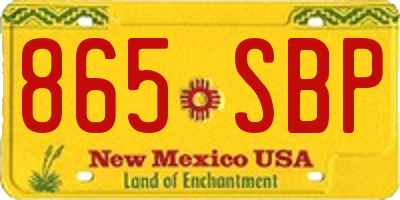 NM license plate 865SBP