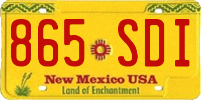 NM license plate 865SDI