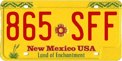 NM license plate 865SFF