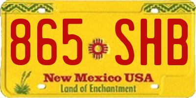 NM license plate 865SHB