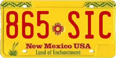 NM license plate 865SIC