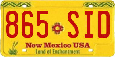 NM license plate 865SID