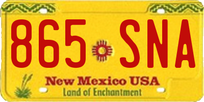 NM license plate 865SNA