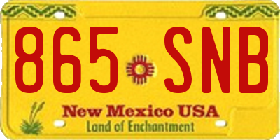 NM license plate 865SNB