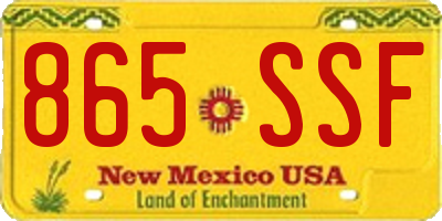 NM license plate 865SSF