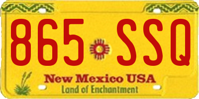 NM license plate 865SSQ