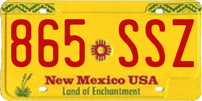 NM license plate 865SSZ