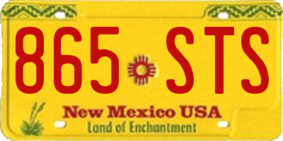 NM license plate 865STS
