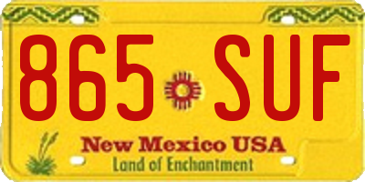 NM license plate 865SUF
