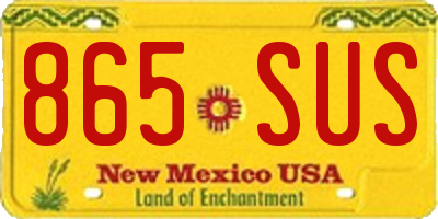 NM license plate 865SUS