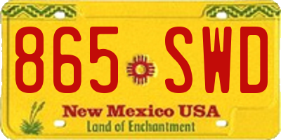 NM license plate 865SWD