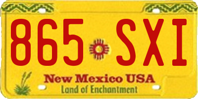NM license plate 865SXI