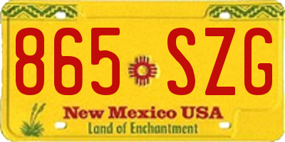 NM license plate 865SZG