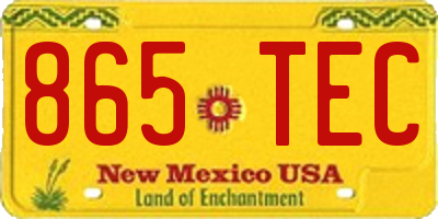 NM license plate 865TEC