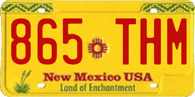 NM license plate 865THM