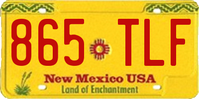 NM license plate 865TLF
